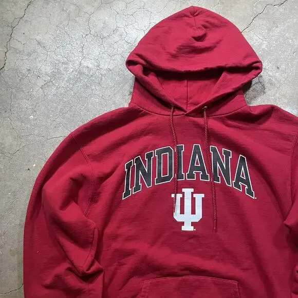 EUC Men's Champion Indiana University Hoodie Sz M Red - Picture 3 of 6